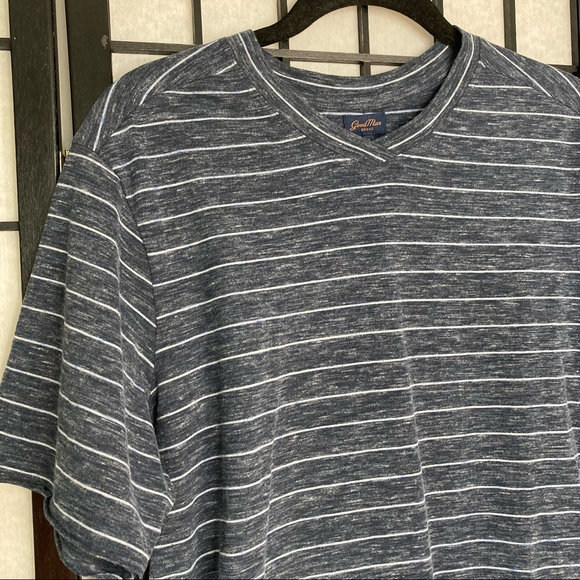 GoodMan Striped Short Sleeve Top Blue Medium - Picture 9 of 9